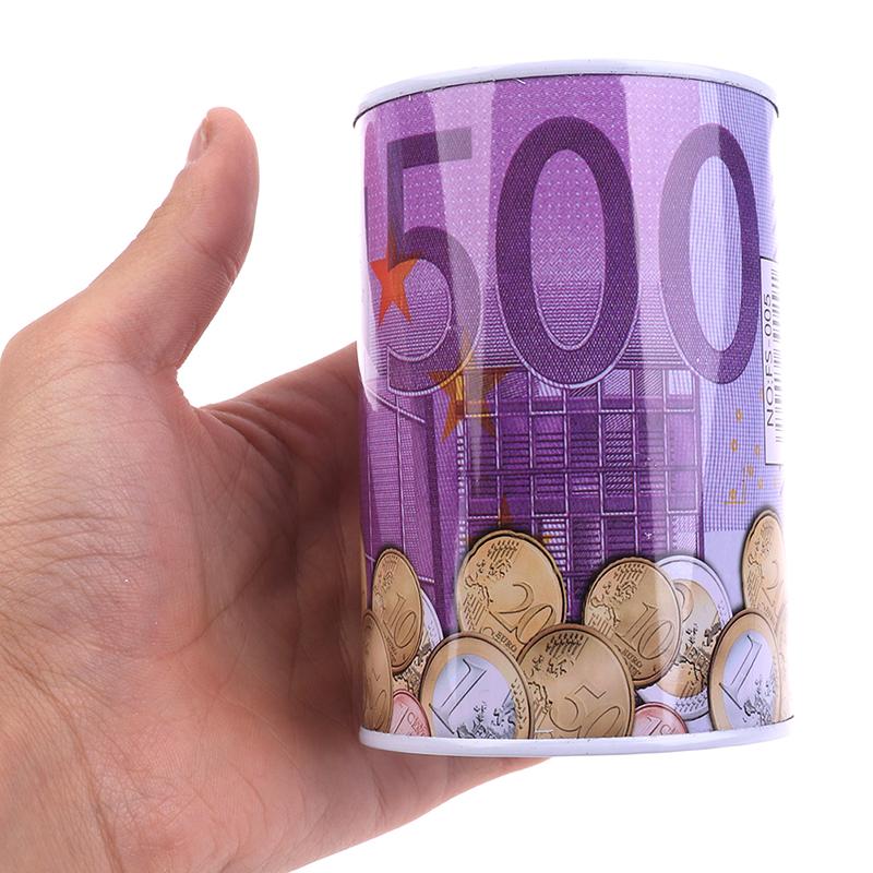 1pc Euro Dollar Money Box Safe Cylinder Piggy Bank Banks For Coins Deposit Bo_BE 