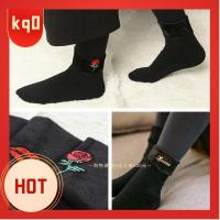 KQ0 Women Flower Cute Hosiery Winter Warm Thicken Cotton Embroidery Socks