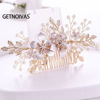 Bride Hair Comb Silver Plated Handmade Wedding Hair Accessories Party Crystal Beads HairComb Pearl Tiara Hair Jewelry SL