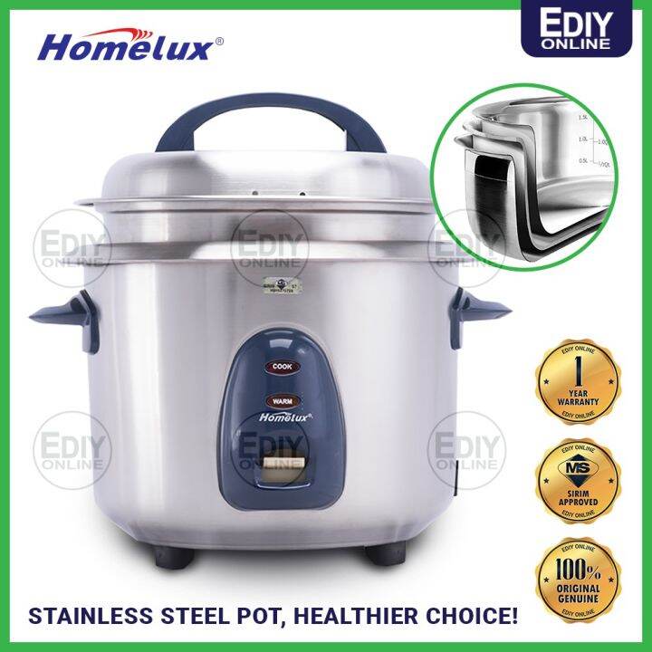 HOMELUX HSRC220 HEALTHY 100 304 STAINLESS STEEL BODY & INNER POT RICE