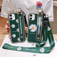 ☋♗♙ Daisy wristband Iphone11 pro mobile phone case all-inclusive anti-fall belt lanyard simple trend style