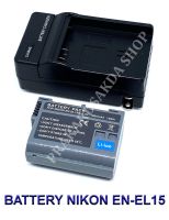 (Saving Set 1+1) EN-EL15  ENEL15  EN-EL15B  EN-EL15C แบตเตอรี่และแท่นชาร์จกล้องนิคอน Battery and Charger For Nikon D500,D600,D610,D750,D800,D800E,D810,D810A,D850,D7000,D7100,D7200,D7500,Nikon1 V1,Nikon V1,Z6,Z7