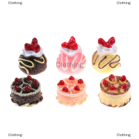 Clothing mother and baby 6pcs dessert 3D เรซิ่นครีมเค้กขนาดเล็กอาหารตุ๊กตาอุปกรณ์เสริม