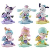 ชุดม้าโทรจัน Sanrio 6ชิ้น/เซ็ต Kuromi Cinnamoroll เมโลดี้ฟิกเกอร์อนิเมะตุ๊กตาเครื่องตกแต่งขนาดเล็ก Diy ของขวัญคริสต์มาส