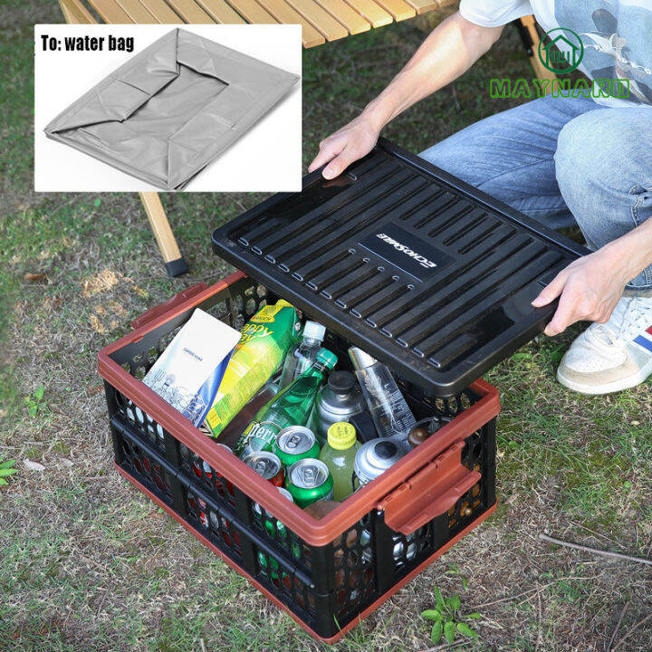 Trunk Organizer Plastic for Car, Crate Storage Collapsible Car Organizer for SUV, Groceries