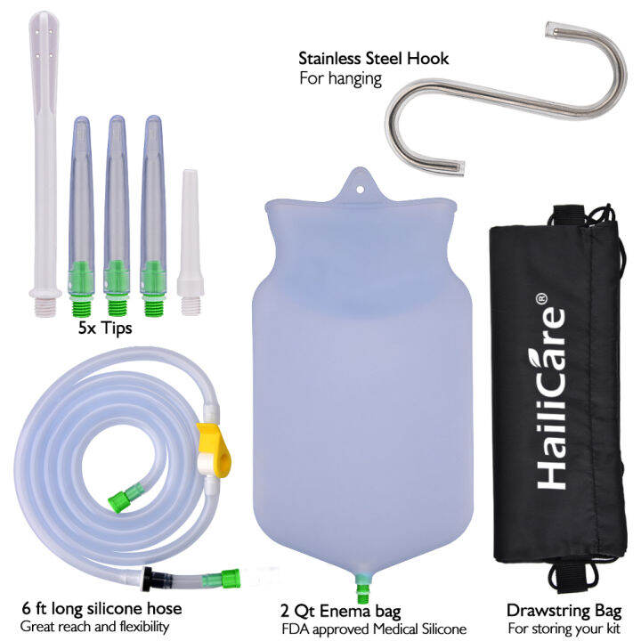 Enema Cleaning Kit Reusable Silicone Enema Bags Irrigator Feminine l