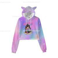 Kawaii Girls Sweatshirts Aphmau Hoodies for Women Cartoon Teenagers Kids Bunny Ear Pullovers Adult Child Cute Crop Tops