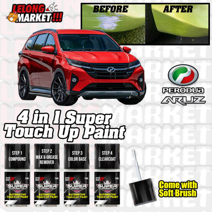 Original Factory PERODUA ARUZ Touch Up Combo Set Paint & Brush Type DIY ...