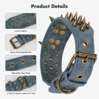 Fit Spiked Dog Collar Pitbull Bite Doberman จากเยอรมัน Spike คอสุนัขปรับ Studded Big Shepherd Collar Sharp Protection