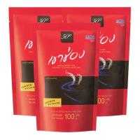 Khao Shong Formula 2 Instant Coffee 92% + Caramel 8% เขาช่อง สูตร2 กาแฟสำเร็จรูป 92%+คาราเมล8% 100g. (3แพค)