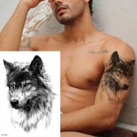 Mens Temporary Tattoos Tiger Lion Wolf Tattoo Stickers Fake Tattoo for Women Arm Legs Sleeve Body Makeup Tatoo Waterproof Stickers