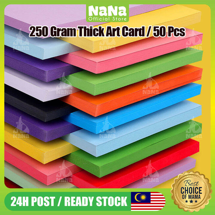 NANA A4 50Pcs/Pack Color Paper 250gsm Color Art Card Thick Paper Double ...