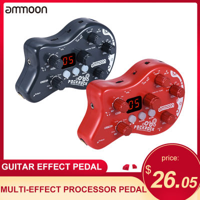 Ammoon Guitar Pedal PockRock Portable Guitar Effect Pedal Guitar Multi-Effect Processor Pedal Effect Electric Guitar Accessories