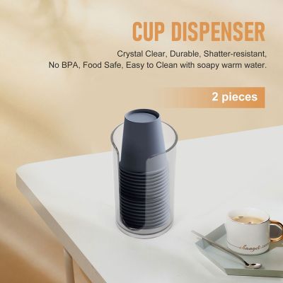 Plastic Disposable Paper Cup Dispenser Storage Holder, Plastic Mouthwash Cups Dispenser Cup Holder for Bathroom