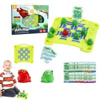 Frog Chess Set Toddler Puzzles Educational Toys Flying Chess Board Game Jumping Frog Design Toddler Puzzles Chess Board Game For Kids Educational Toys With Game Cards For Adults And Kids beneficial