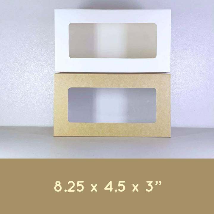 8x4x3 Medium Loaf Box (Kraft Brown or White) / Actual Size 8.25x4.5x3