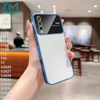 YiaMia เคสโทรศัพท์แฟชั่นสำหรับ VIVO Y20 Y20S Y20A Y12S Y12A Y75 Y55 V2026 V2027 V2028 V2029ฝาครอบโทรศัพท์เนื้อนิ่ม TPU V2032 V2033 V2043 T1ฟิล์มกล้องกันฝุ่นชุบด้วยไฟฟ้าสุดหรูหน้าต่างขนาดใหญ่