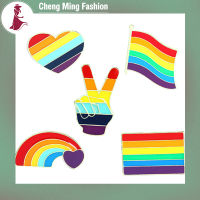 Cheng Ming เข็มกลัดสีรุ้งไพรด์เกย์50ชิ้น,เข็มกลัดเข็มกลัดปกเสื้อแบบน่ารักรูปหัวใจสำหรับตกแต่งเสื้อผ้าหมวก