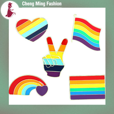 Cheng Ming เข็มกลัดสีรุ้งไพรด์เกย์50ชิ้น,เข็มกลัดเข็มกลัดปกเสื้อแบบน่ารักรูปหัวใจสำหรับตกแต่งเสื้อผ้าหมวก