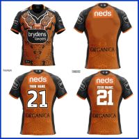 2021 WESTS TIGERS NRL INDIGENOUS JERSEY 2021/2022 Wests Tigers Rugby TRAINING SHORTS JERSEY ขนาด S--5XL