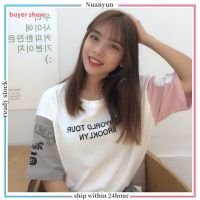 【Ready stock】 korean loose women t-shirt large size summer women tops women students bottoming shirt