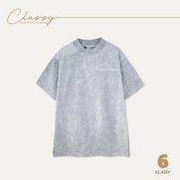 URTHE CLASSY  เสื้อยืดคอเต่า ผ้าฟอก