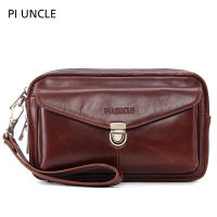 Men Long Wallet Vintage Genuine Leather Clutch Money Purse Male Zipper Card Holder Hasp Bifold Mens Coins Pocket Bag For Phone