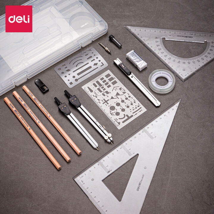 Deli engineering drawing tool mechanical drawing tool set