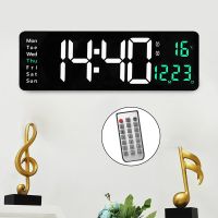 Home Living Room Decor Large Display Digital LED Wall Clock USB Remote Control Timer for Bedroom Wall Decoration Study Room