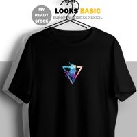 Basic Tee Galaxy Triangle Unicorn Ready Stock XS-5XL UNISEX Cotton Short Sleeve Loose T-shirt Men Women Casual