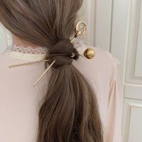 【CW】 Korean Minimalist Metal Hair  Chignon Pin Round Hollow Out Gold Chopstick Hairpin Jewelry Updo Bun