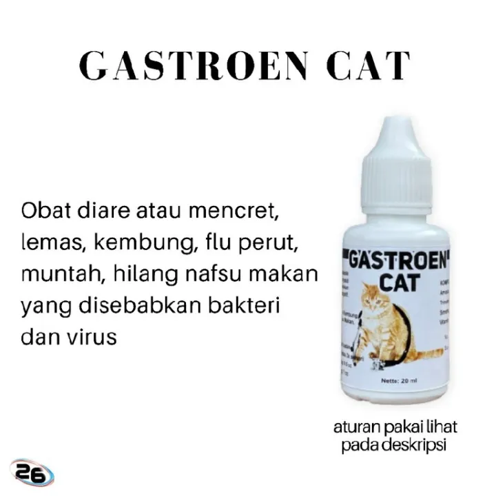 GASTROEN CAT Obat Anti Diare Kucing Sakit Muntah Lemas Kitten Adult Dewasa Anak Anakan Anti