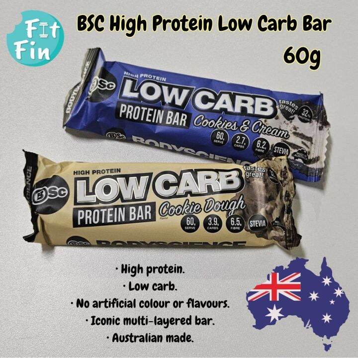 BSC High Protein Low Carb Bar 60g 32protein Stevia made in Australia