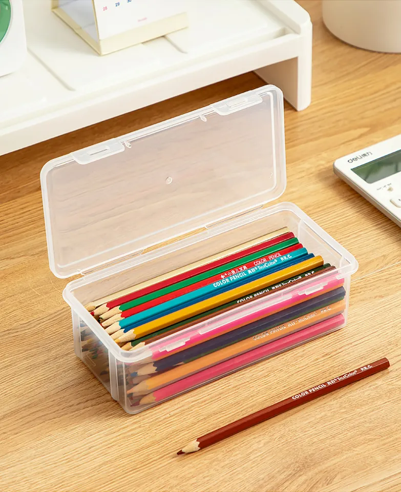 Transparent Pencil Box Hard Plastic Pencil Case Crayon Pen Box Sketch  Pencil Case Stacking Office Supplies Organizer Box 24BB  AliExpress