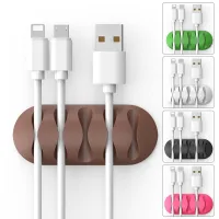 【YY】1pcs USB Cable Organizer Wire Winder Earphone Holder Cord Clip Office Desktop Phone Cables Silicone Tie Fixer Wire Management