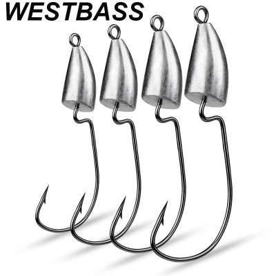【CW】 WESTBASS 1Pack Jighead Hooks 5g-6.5g-9.5g-14g Jigging Fishing Offset Worm Fishhooks Barbed Soft Baits Pesca