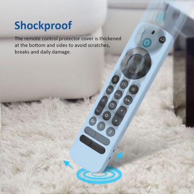 Remote Control Cover Protector Silicone Protective Case Shockproof with Lanyard Accessories for Amazon Alexa Voice Remote Pro