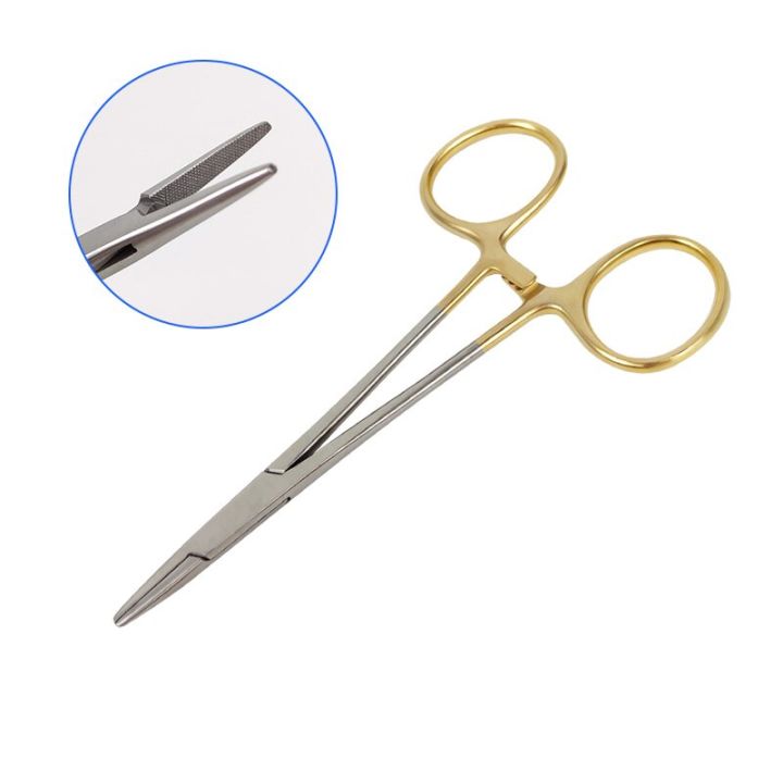 gold-handle-needle-holdersburied-eyelid-medical-needle-clampbeauty-plastic-suture-clamp