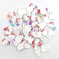 Livecity 50Pcs 2 Holes Cat Wooden Buttons for DIY Sewing Clothing Scrapbook Decoration