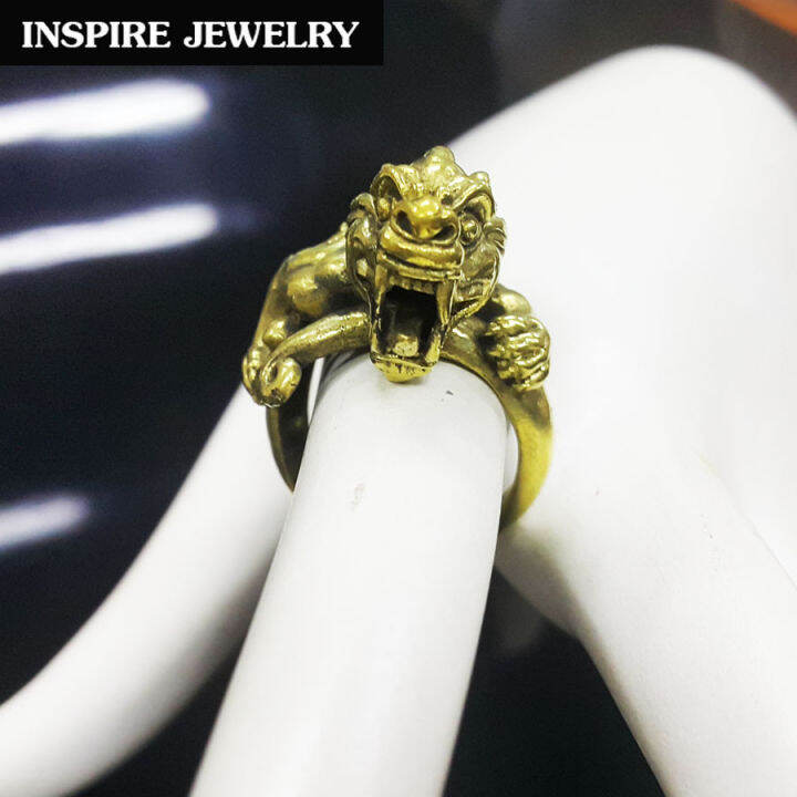 inspire-jewelry-แหวนปี่เซี้ยะ-หล่อจากทองเหลืองนอกทั้งวง-สรีระสวยงามมาก-แหวนมงคลดูดทรัพย์