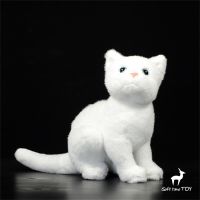 White Cat High Fidelity Anime Cute Persian Cat Plushie Kitten Plush Toys Lifelike Animals Simulation Stuffed Doll Kawai Toy Gift
