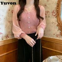 Yuvon เสื้อถักคอวีแขนยาวแบบสวมหัวคอวีเข้ารูปพอดีอเนกประสงค์สไตล์ใหม่เกาหลีฤดูใบไม้ร่วง