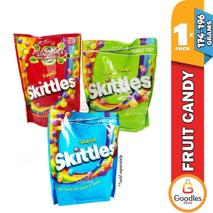 174-196grams Skittles Fruit-Flavored Candy Fruit Candy Crazy Sour ...