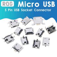 HVJ-60pcs/lot 5 Pin Smt Socket Connector Micro Usb Type B Female Placement 12 Models Smd Dip Socket Connector