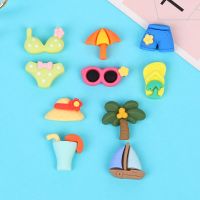 [VIVI decorations] 20ชิ้นสไตล์ซัมเมอร์บีชมินิเรซิ่นหลังเบี้ย Flatbacks Kawaii แว่นกันแดดเครื่องดื่มสมุดโทรศัพท์ตกแต่งอุปกรณ์เครื่องประดับ DIY