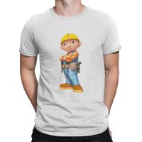 Men Tshirt Bob The Builder Engineering Cartoon Crewneck Tops 100% Cotton T Shirt Funny High Quality Birthday Gifts