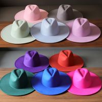 Wholesale Fedora Hat At A Low Price 9.5Cm Jazz Hat Fashion Water Drop Top Church Hat Large Brim Jazz Fedora Hat Hats For Women