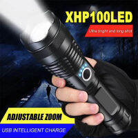 XHP100พลังงานสูงไฟฉาย Led แบบชาร์จไฟได้4 Core ไฟฉายซูม Usb โคมไฟมือสำหรับตั้งแคมป์กลางแจ้งและใช้ในกรณีฉุกเฉิน