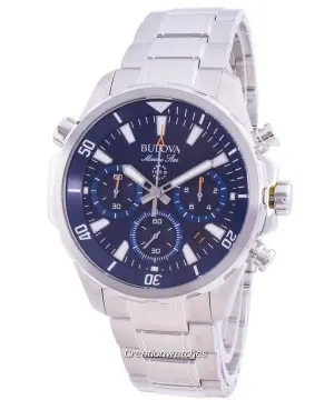 Bulova men's chronograph marine star online stainless steel bracelet watch 43mm 96b256