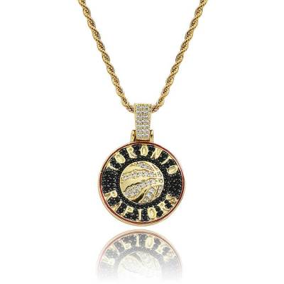 Hiphop Personality Basketball Fan Hipster Necklace Micro-inset Zircon Raptors Team Hiphop Pendant